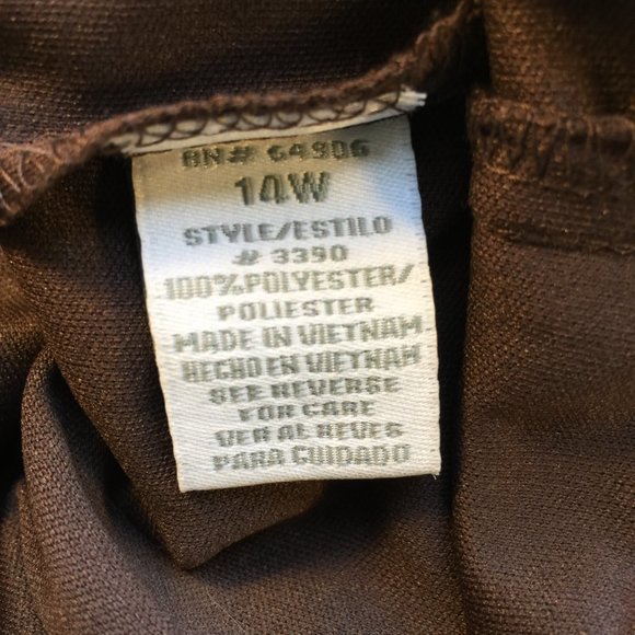 Dress Barn Turquoise and Brown Abstract Floral Dress Size 14W - Picture 6 of 7